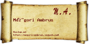 Mágori Ambrus névjegykártya